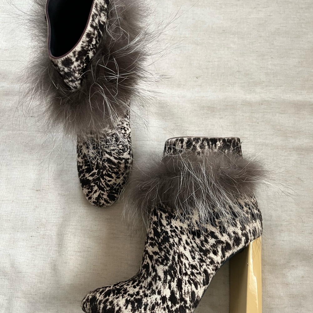 Fendi pony hair booties